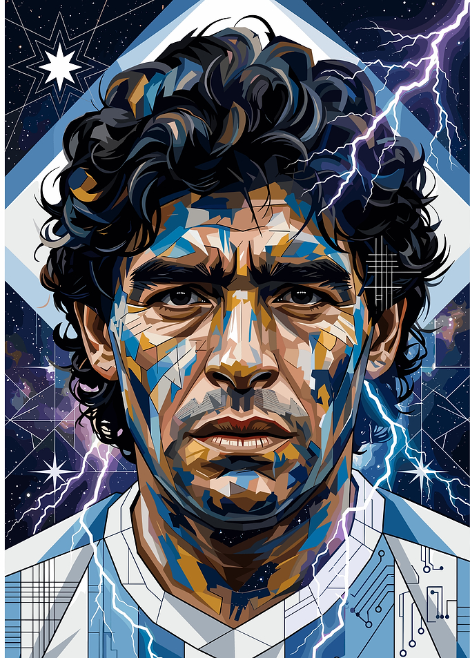 Diego Maradona Geometric Portrait