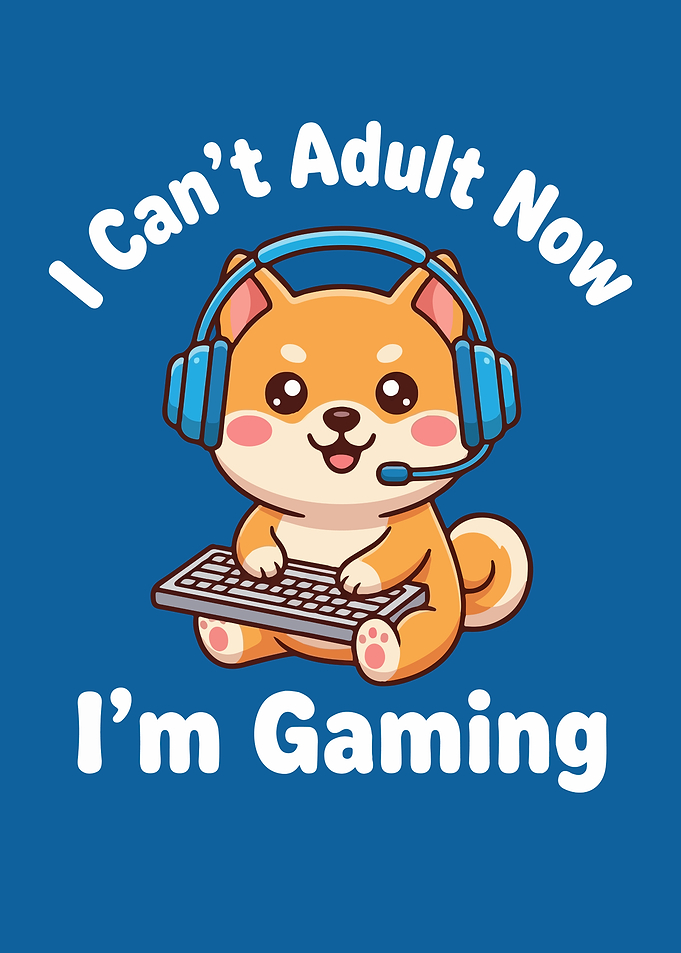 Cute Shiba Inu Gamer Illustration