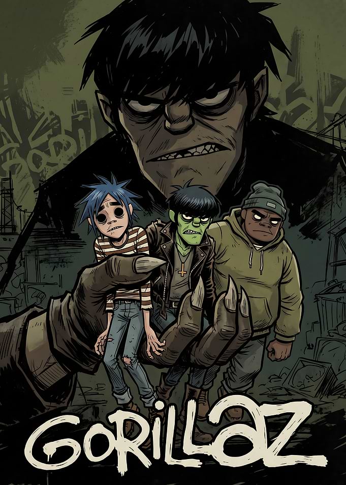 Gorillaz Band Members Illustration