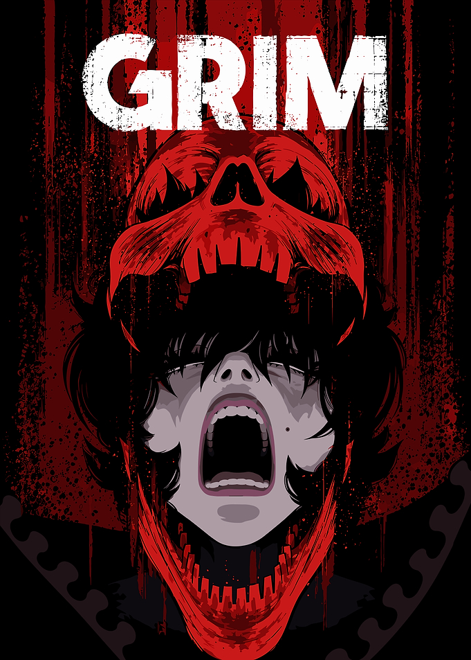 Grim Skull Scream Poster