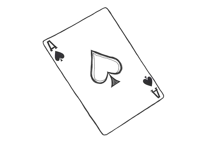 Ace of Spades Playing Card Sketch