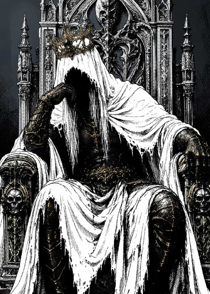 Dark Fantasy King on Throne
