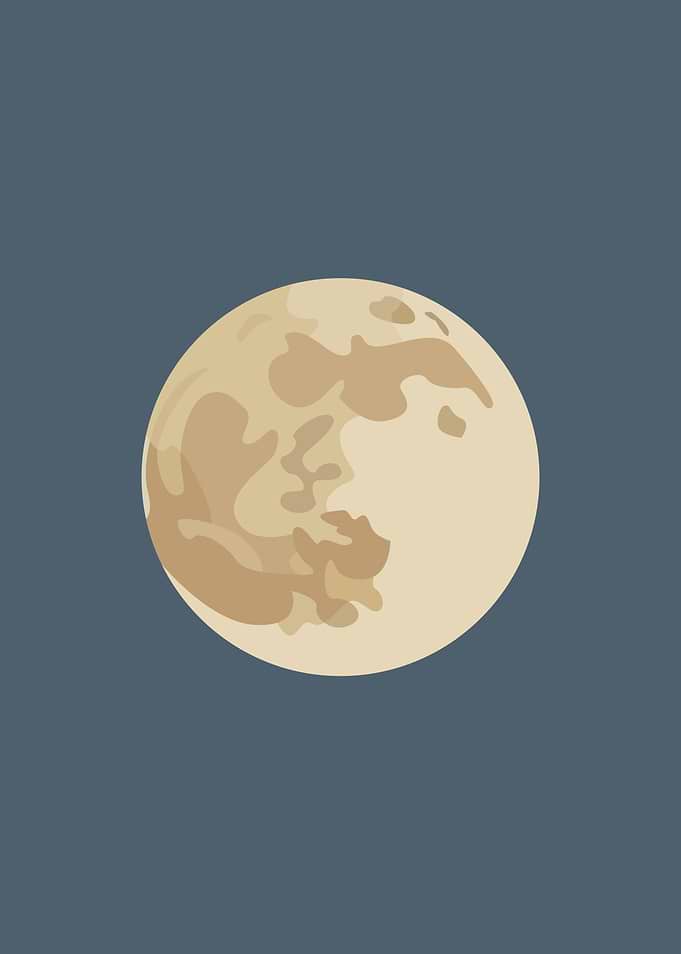 Minimalist Full Moon Illustration