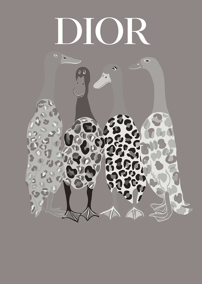 Dior Leopard Print Duck Illustration