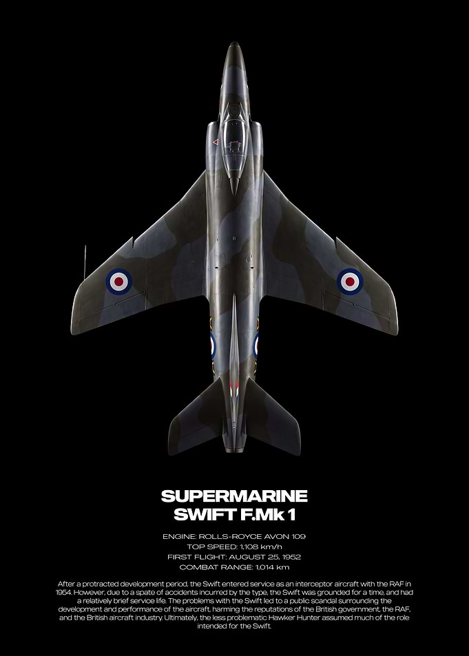 Supermarine Swift F.Mk 1 Aviation Poster