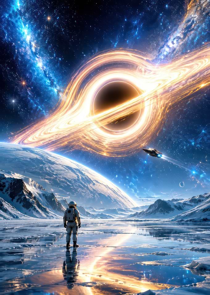 Astronaut Observing a Massive Black Hole