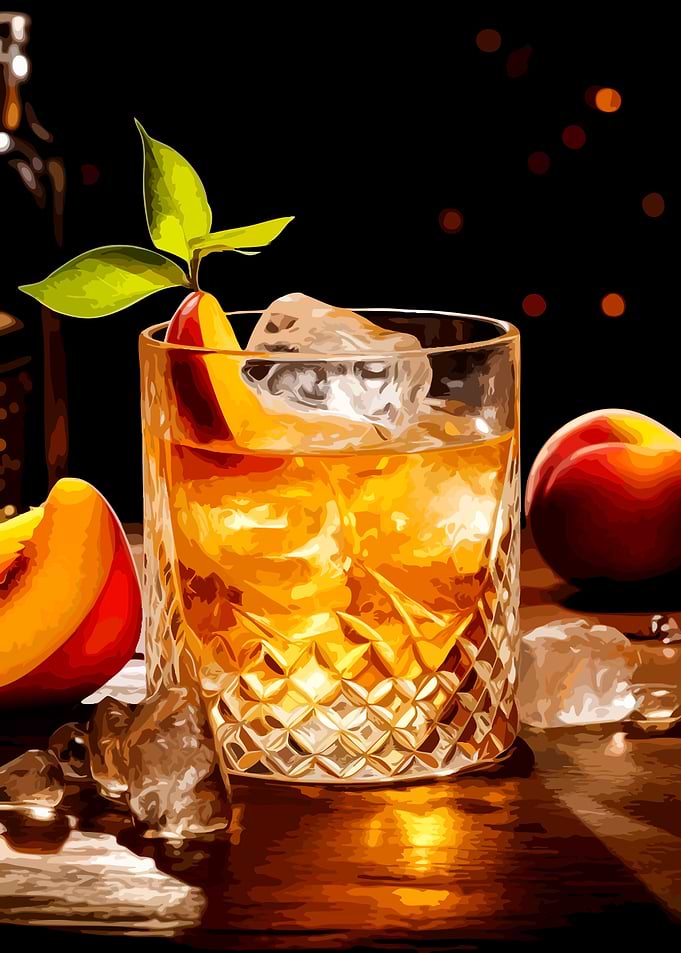 Peach Infused Whiskey Cocktail
