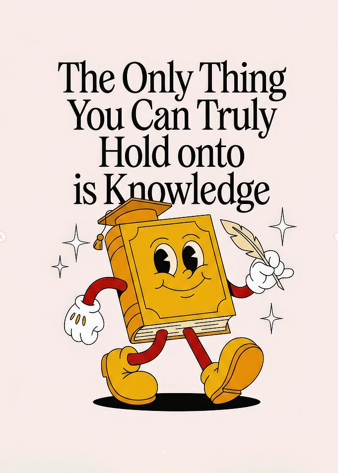 Knowledge is Power Retro Illustration