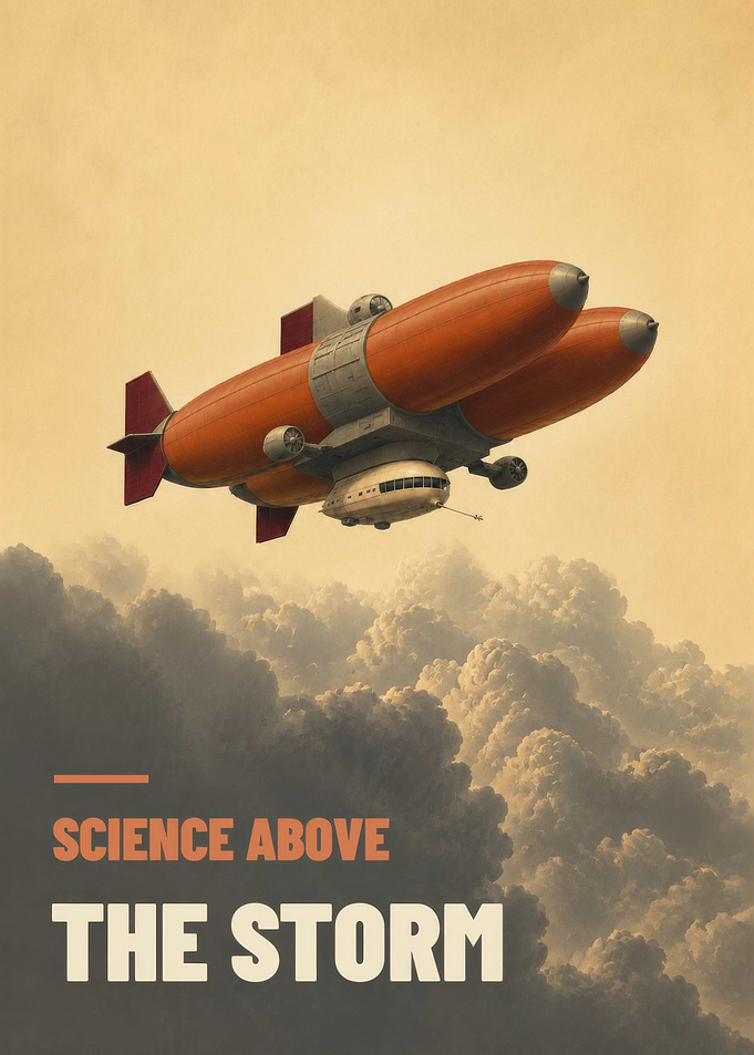 Science Above the Storm - Retro Future Research Airship