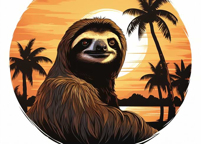 Sloth at Tropical Sunset