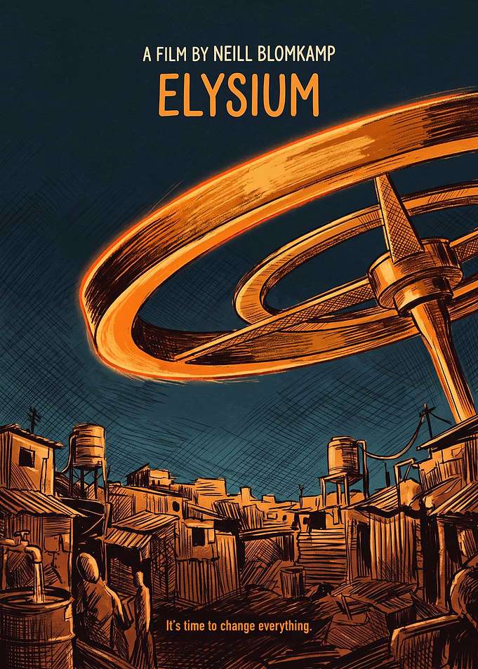 Elysium Movie Sci Fi Dystopian Action Poster