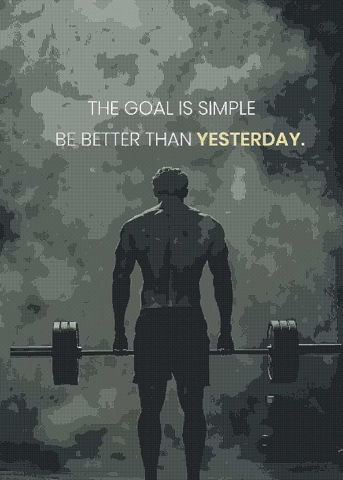 Motivational Fitness Poster with Barbell