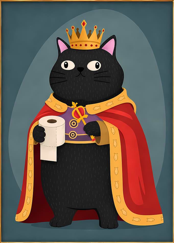 Royal Black Cat King Portrait