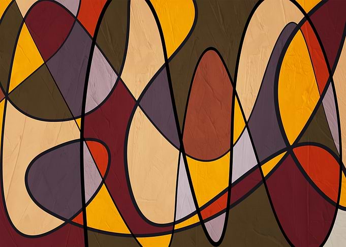 Abstract Mid-Century Modern Geometric Art
