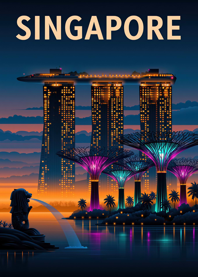 Singapore Travel Poster Art