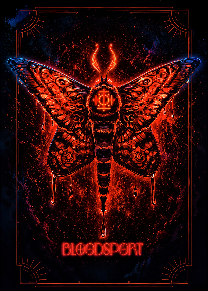 Bloodsport Moth Dark Fantasy Art