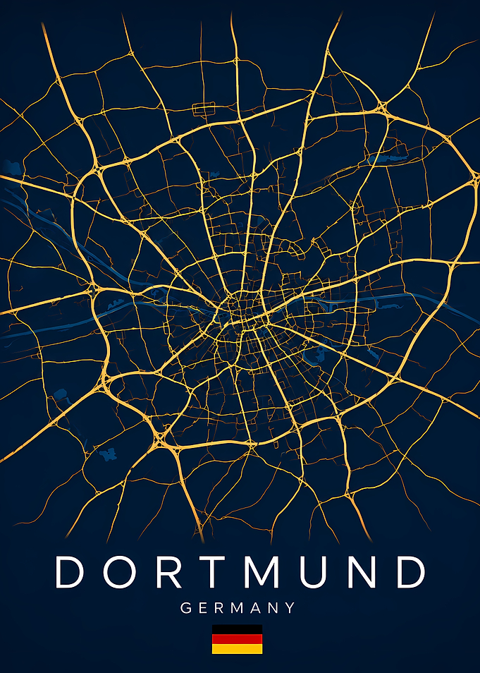 Dortmund Germany City Map Poster