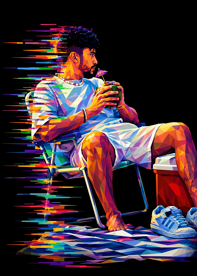 Bad Bunny Low Poly Glitch Art