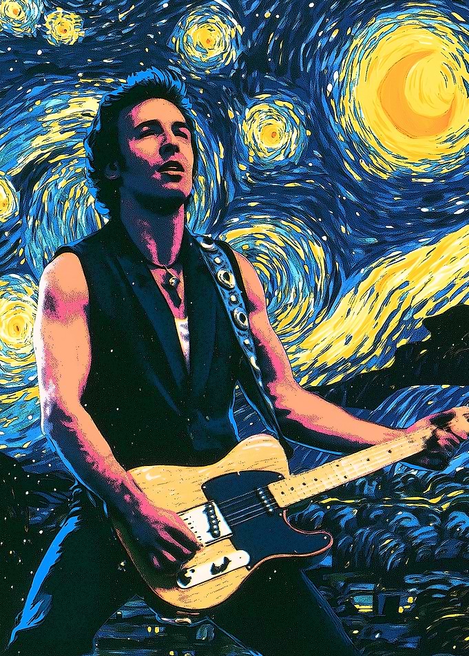 Bruce Springsteen Starry Night Art