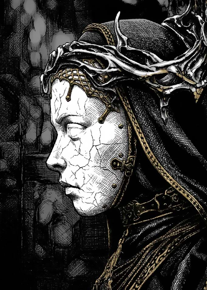 Cracked Porcelain Masked Figure