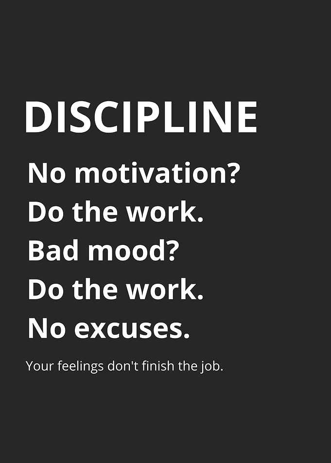 Discipline Motivational Text Poster