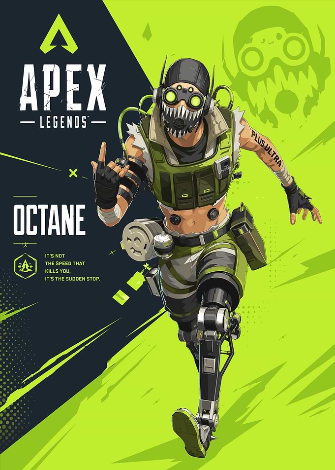 Apex Legends Octane Pixel Art Poster