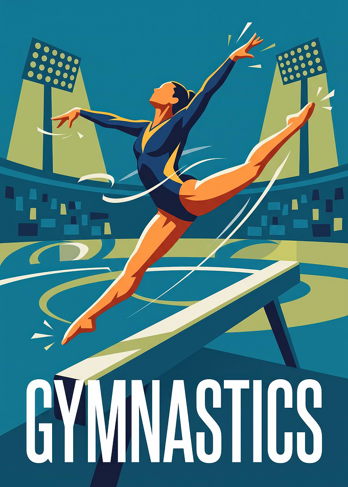 Gymnastics Balance Beam Poster