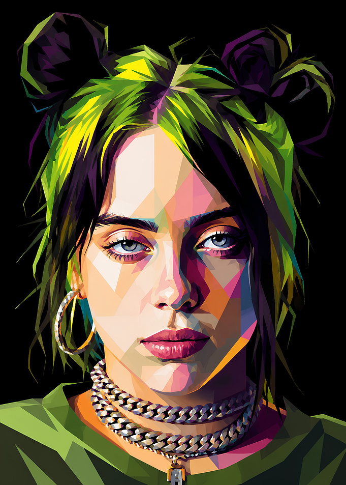 Billie Eilish Low Poly Portrait