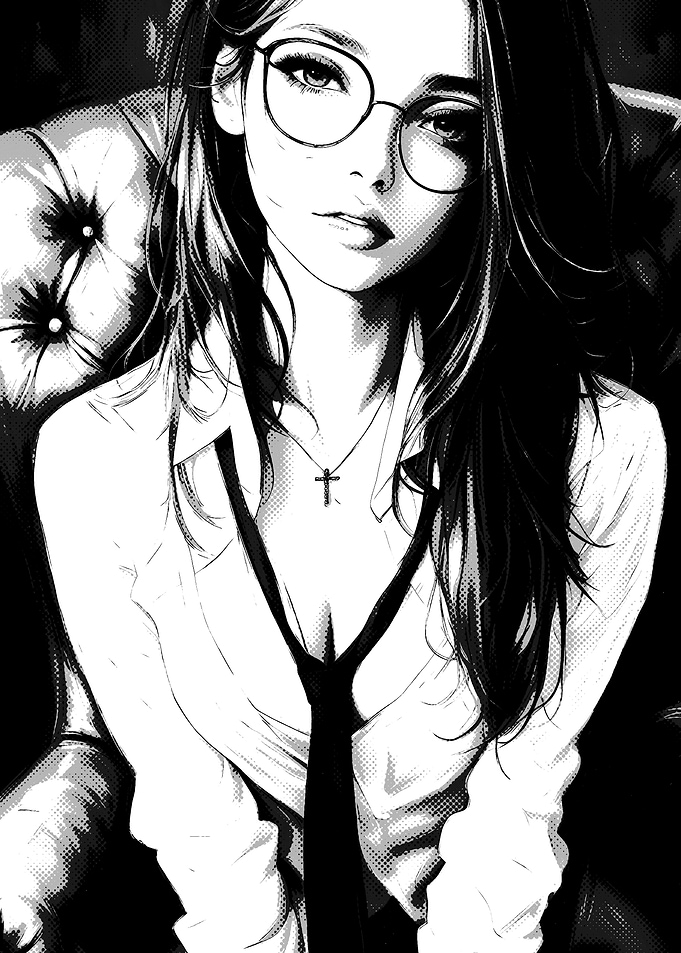 Stylish Anime Girl in Glasses