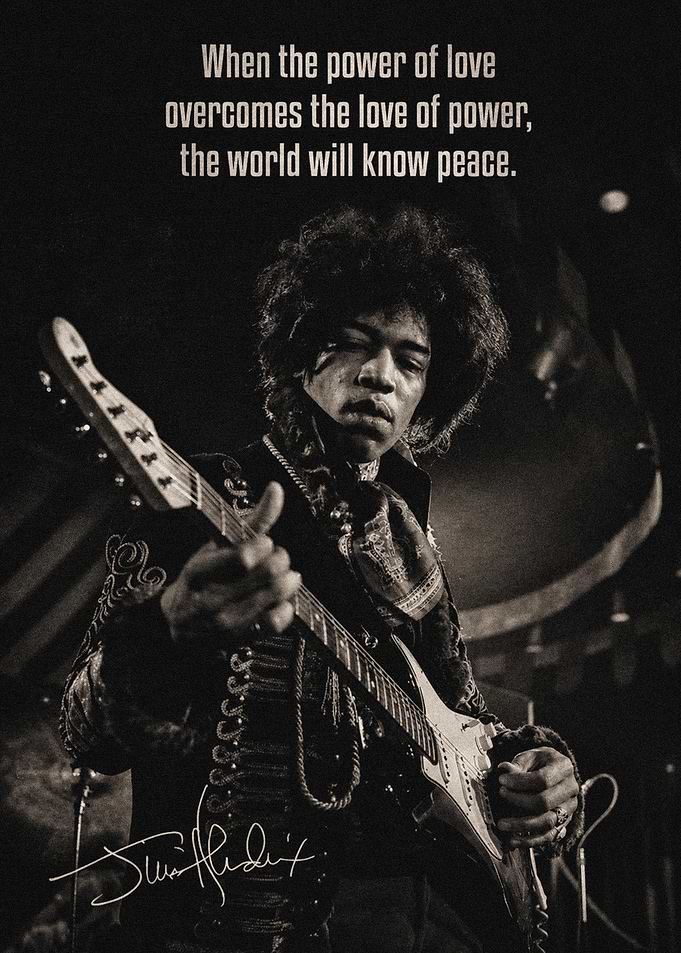 Jimi Hendrix Inspirational Music Poster