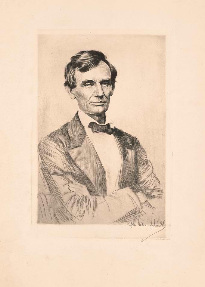Etched Portrait of Abraham Lincoln