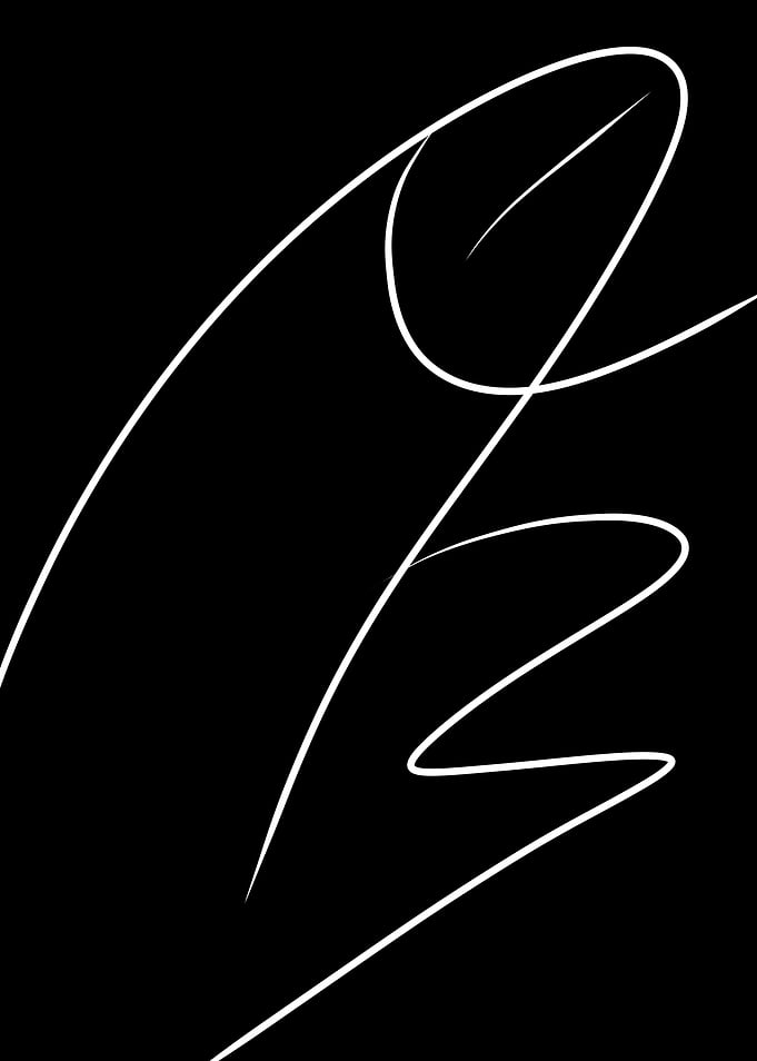 Minimalist Abstract White Line Art
