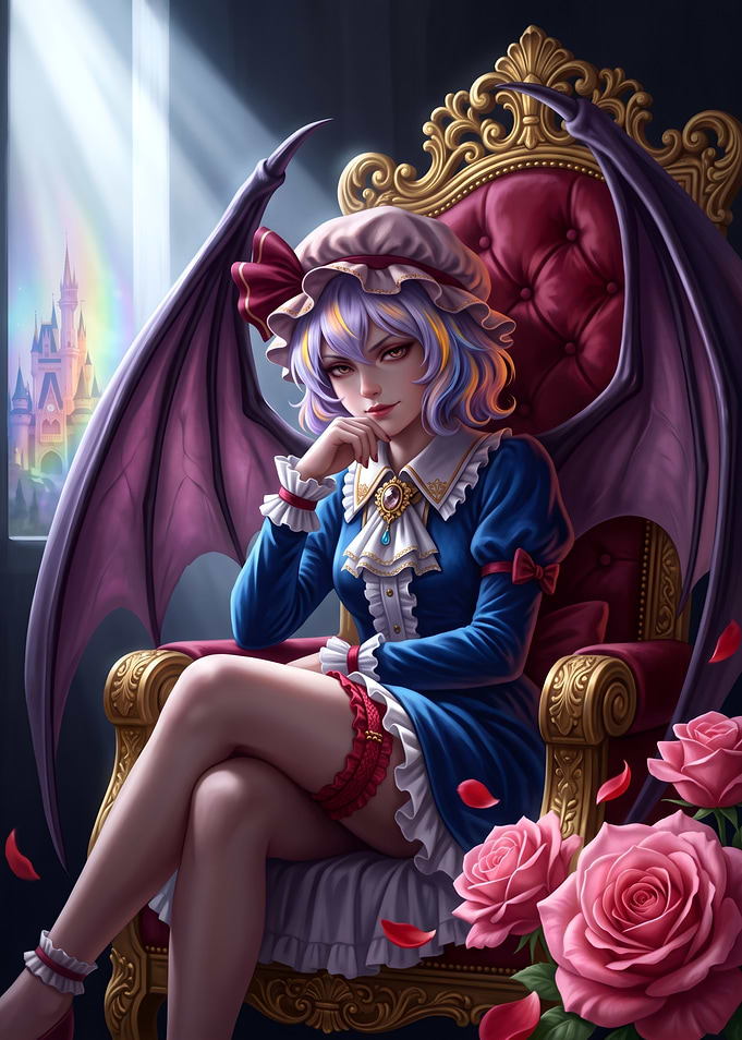 Queen Vampire Sitting on Throne