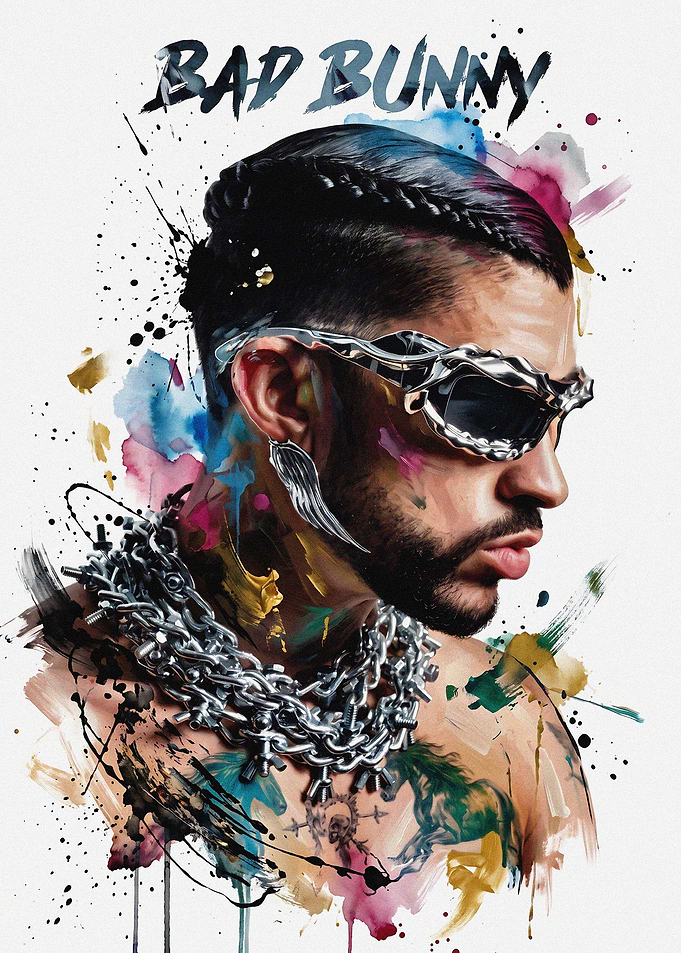 Bad Bunny Artistic Portrait