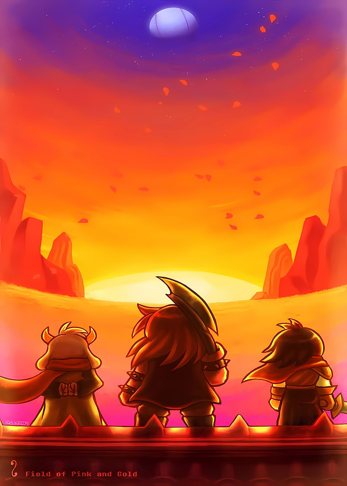 Deltarune Heroes Watching the Sunset
