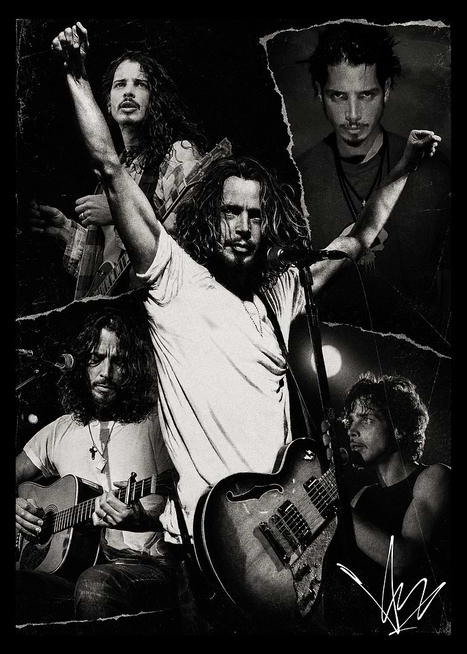 Chris Cornell Grunge Music Tribute Collage
