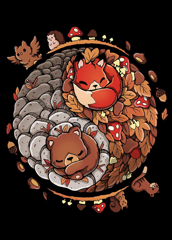 Cute Forest Animals Yin Yang