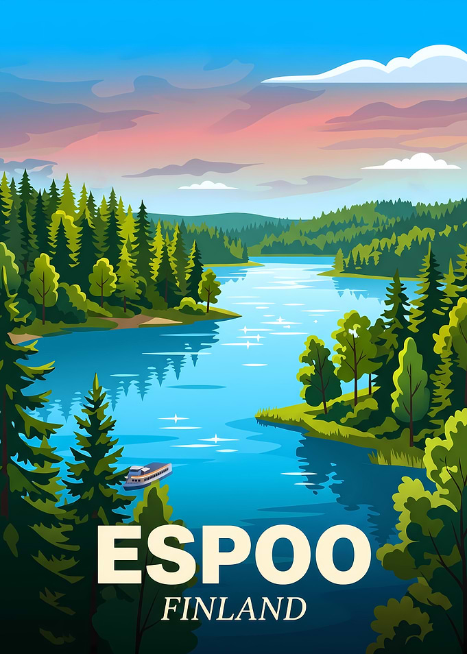 Espoo Finland Travel Poster