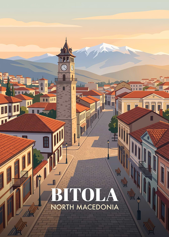 Bitola North Macedonia Travel Poster