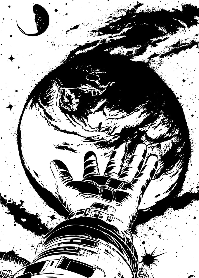Astronaut Reaching for Earth