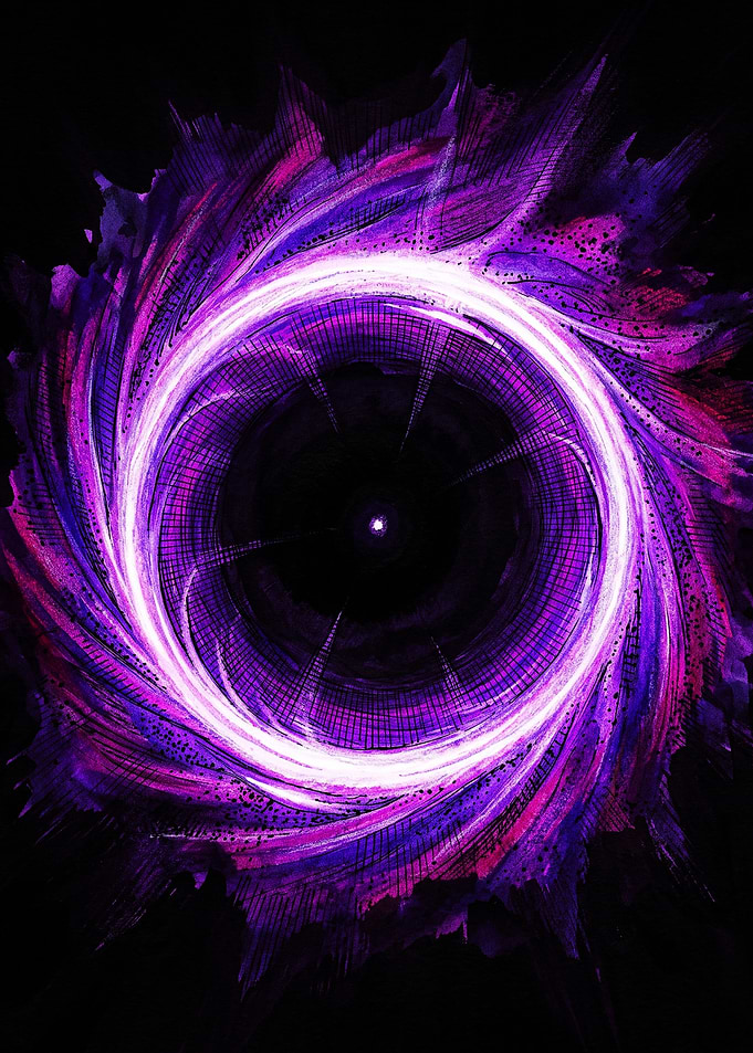 Abstract Purple Cosmic Vortex