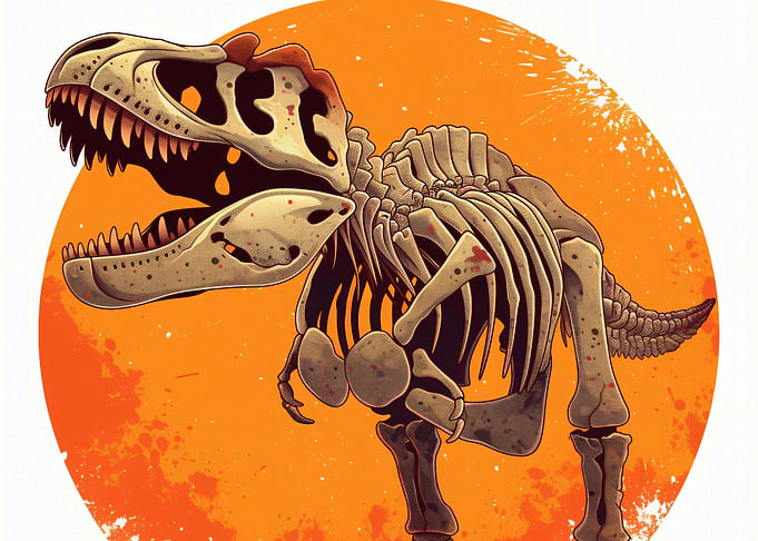 T-Rex Skeleton Illustration