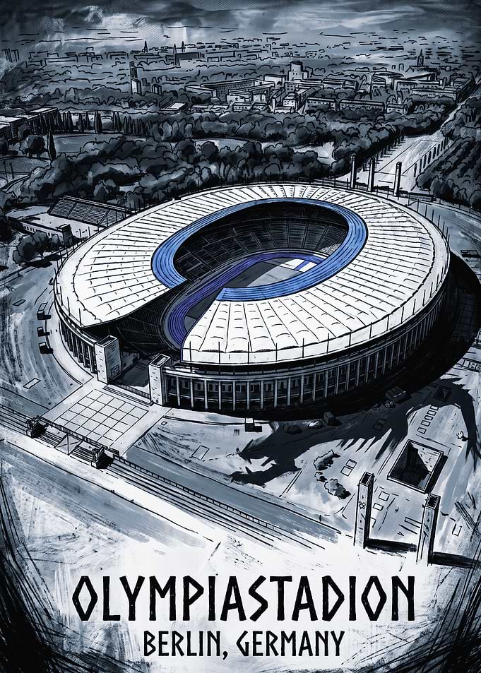 Olympiastadion Berlin Architectural Sketch
