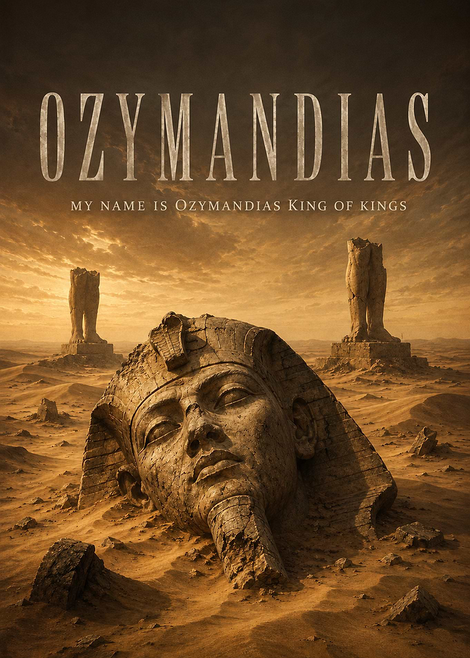 Ozymandias Fallen Statue Poster