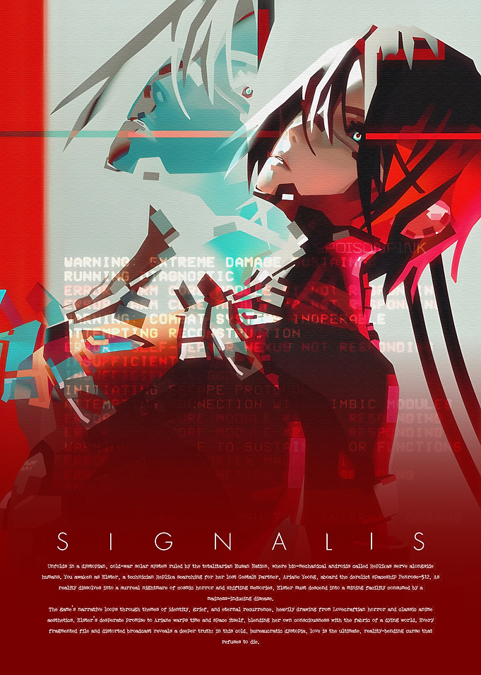Signalis Elster Glitch Art Poster