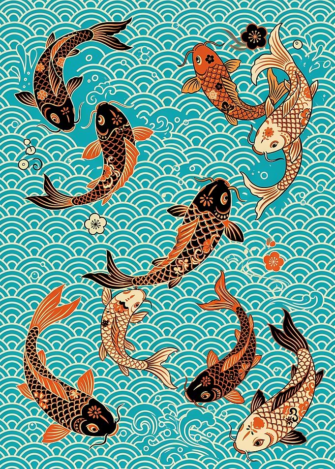 Traditional Japanese Koi Fish Pattern