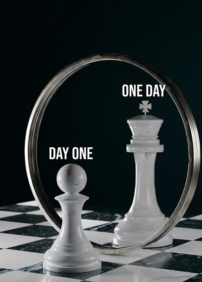 Day One vs One Day Chess Concept