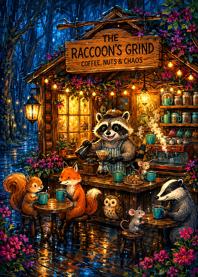 The Raccoon's Grind Coffee Shop