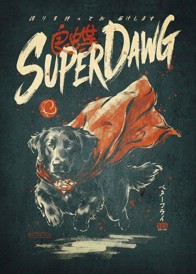 Superdawg Superhero Dog Poster