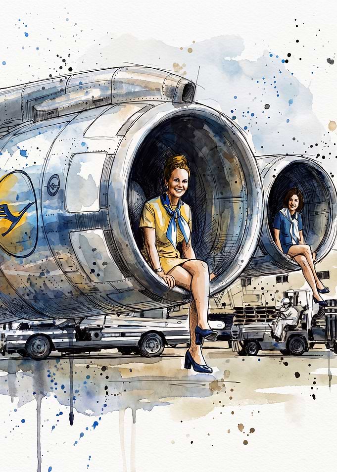Lufthansa Retro Flight Attendants